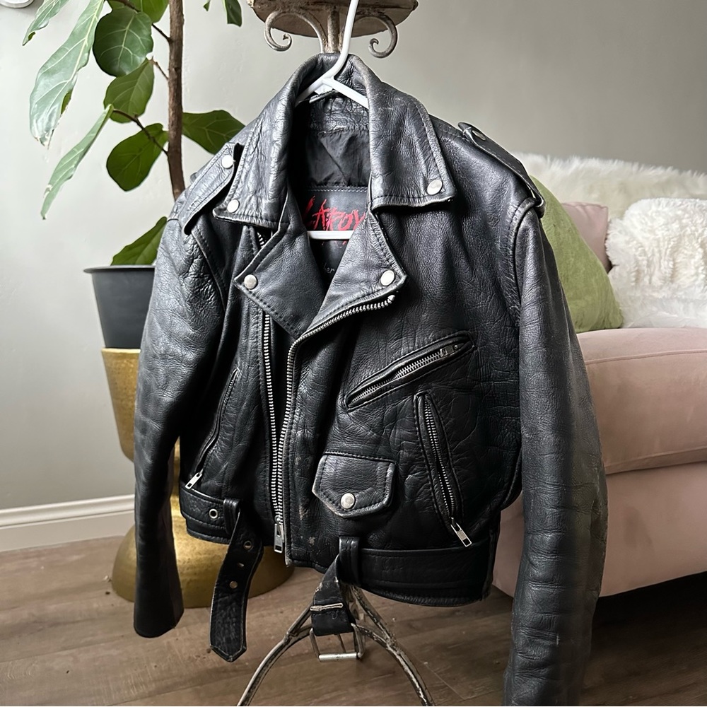 Coolest ever vintage leather moto jacket